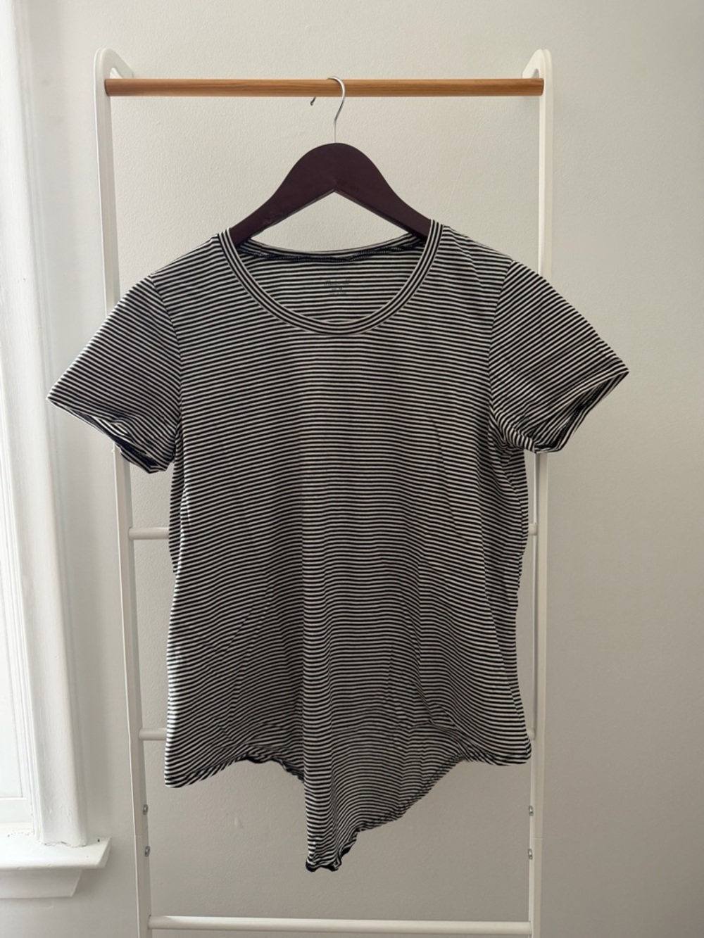 Madewell Black & White Striped Tee Crop Top